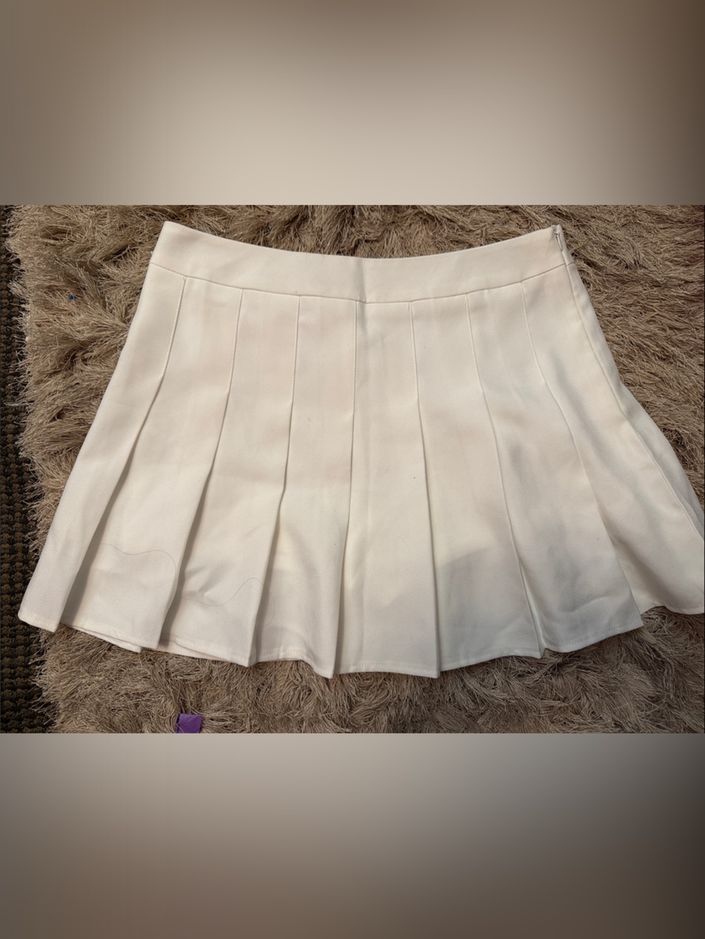 Ivory Pleated Mini Skirt